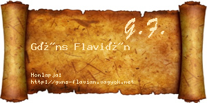 Güns Flavián névjegykártya